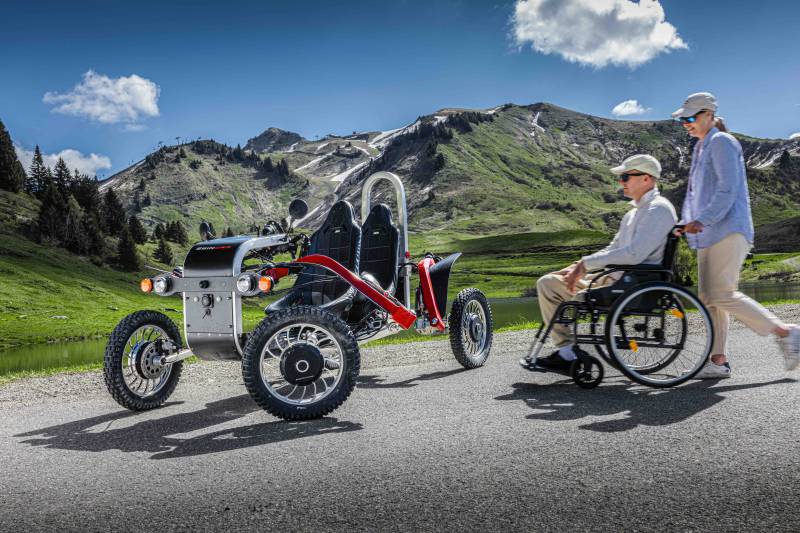SWINCAR buggy électrique tout-terrain : mobilité et rééducation pour PMR en Auvergne Rhône-Alpes